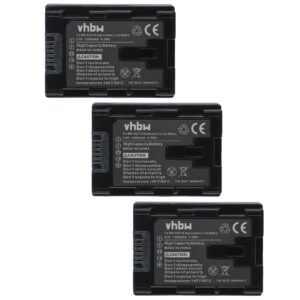 Bateria de Videocâmara vhbw 3x 1200 mAh 3.6 V Li-Ion para JVC BN-VG114