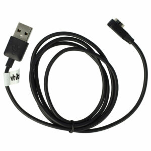Cabo de Carregamento USB para Jack de Áudio 2.5 mm vhbw para Aftershokz Aeropex / OpenComm - 100 cm, Preto