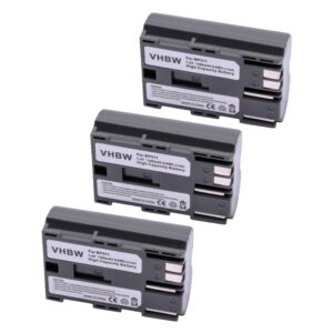 Pack de 3 Baterias vhbw para Canon EOS 5D, 30D, 40D, 50D, 300D (1300mAh, 7.2V)