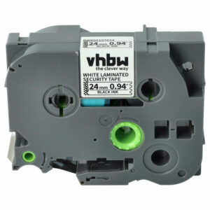 Fita de Etiquetas vhbw substitui Brother TZE-SE5, TZ-SE5 - 24 mm Preto sobre Branco