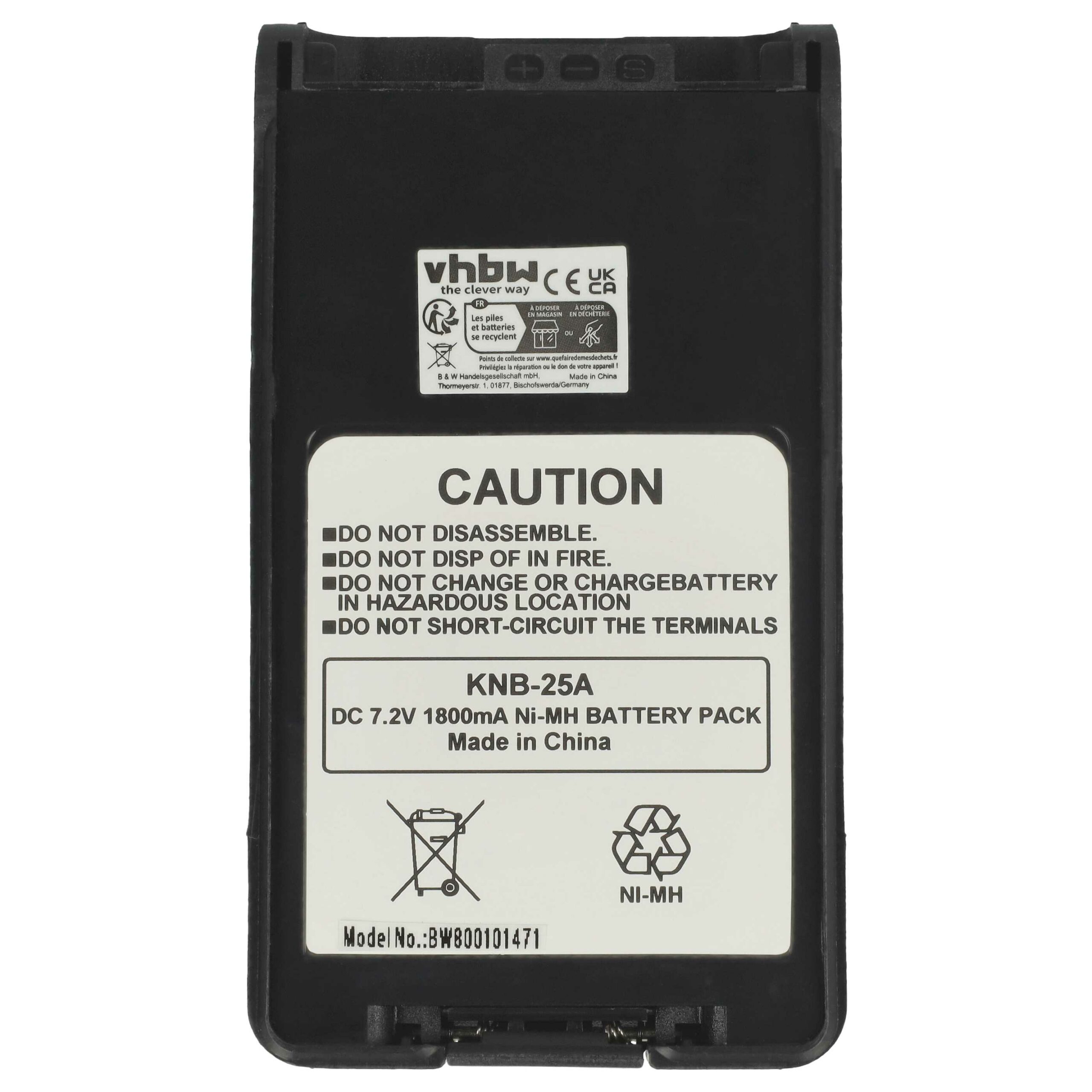 Bateria vhbw para Rádio Kenwood KNB-25 / KNB-24 1800 mAh 7.2 V NiMH - Image 3