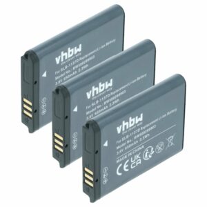 3x Bateria vhbw para Samsung SLB-1137d - 750mAh, 3.6V