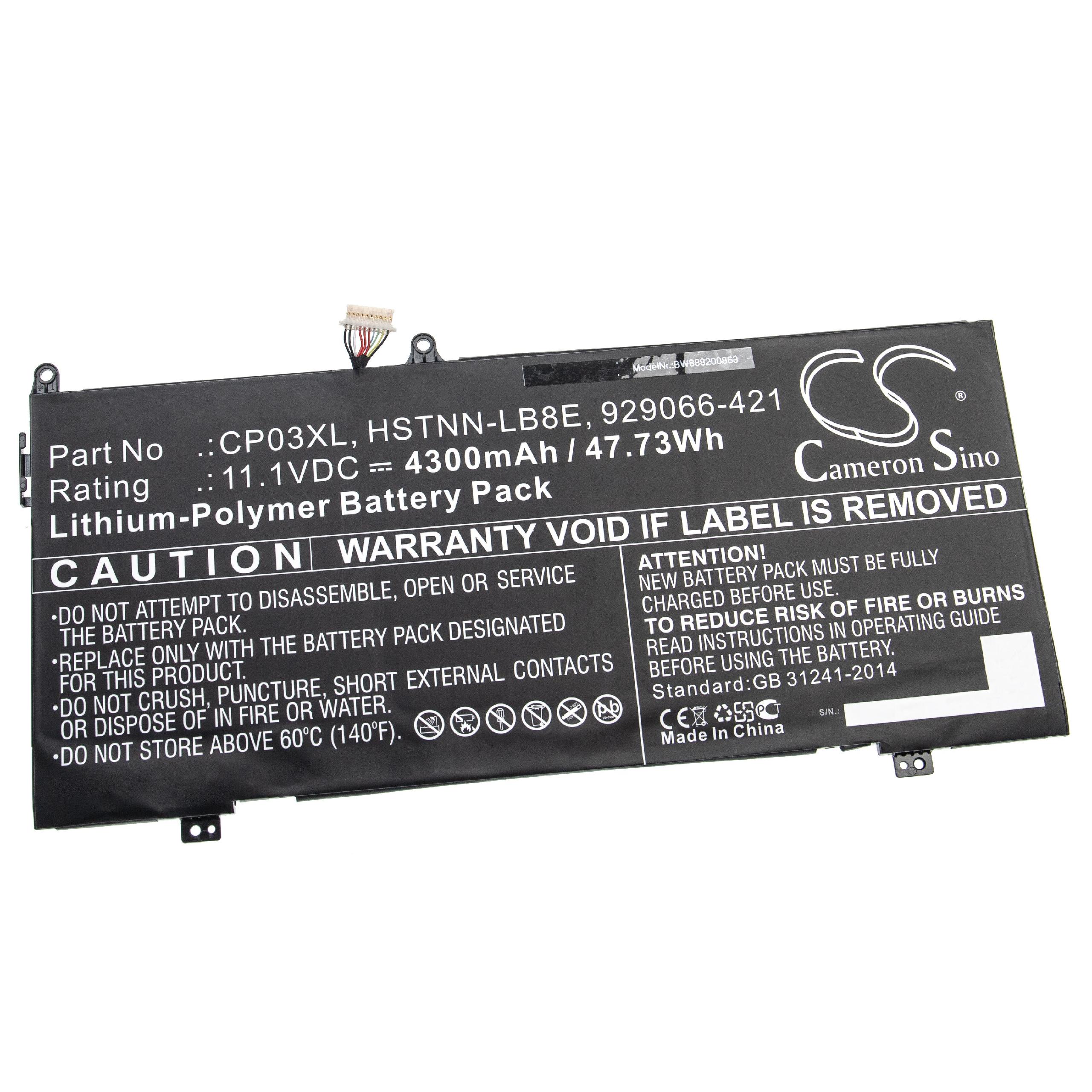 Bateria vhbw para portátil HP CP03060XL / CP03XL 4300 mAh 11.1 V - Image 2