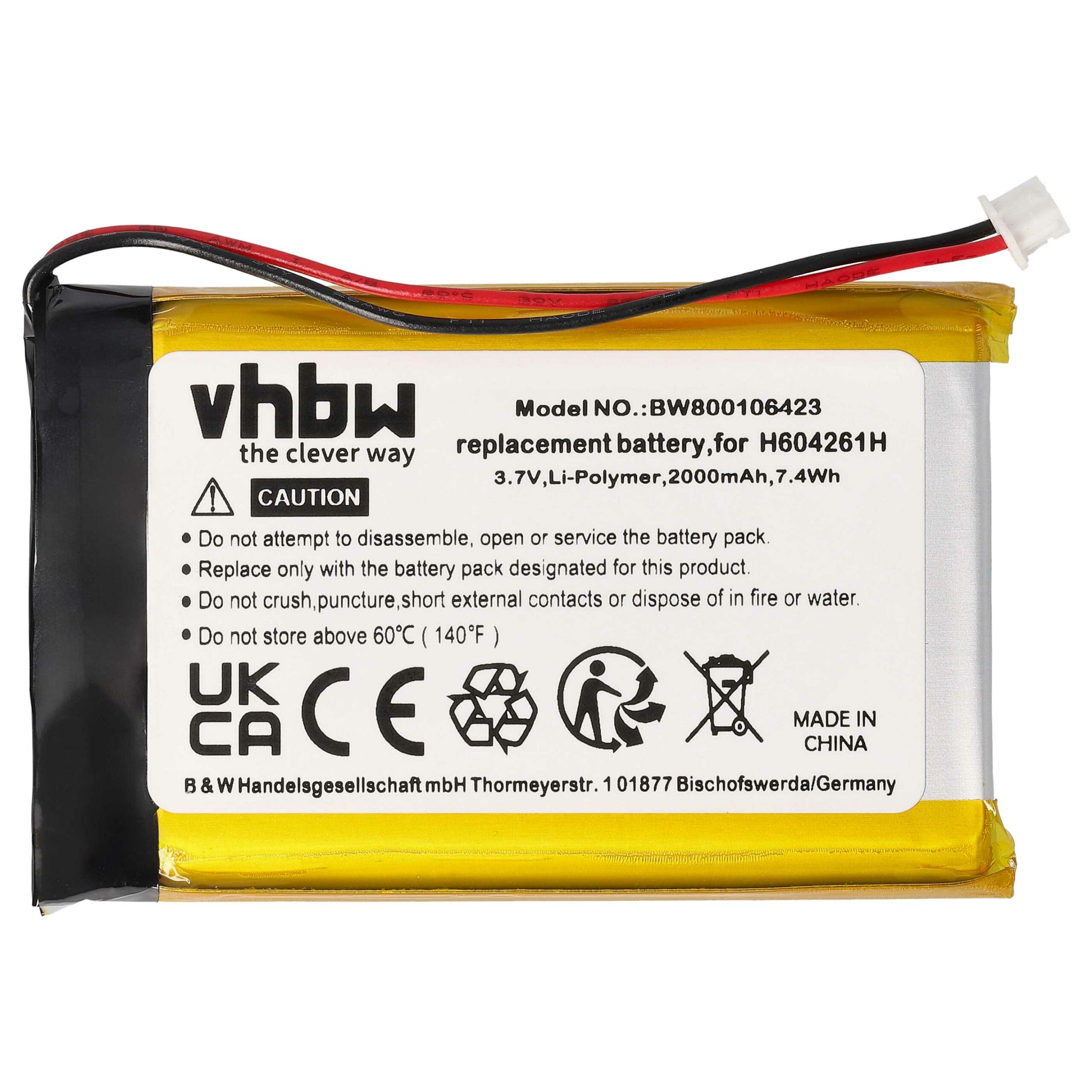 Bateria GPS vhbw para Bushnell H604261H - 2000mAh, 3.7V - Image 3