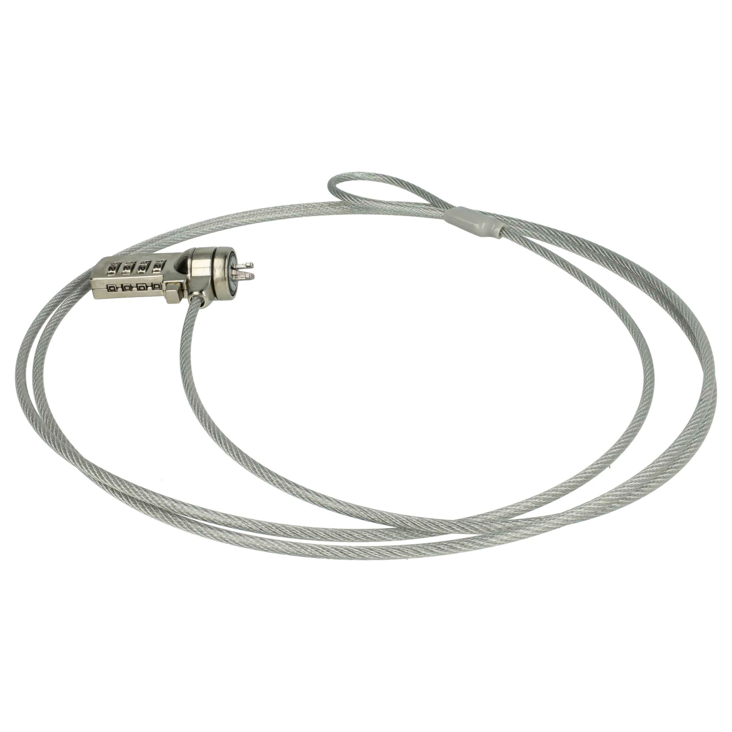 Cadeado de Segurança Kensington vhbw para Portátil e Notebook - com Código, 1,8 m