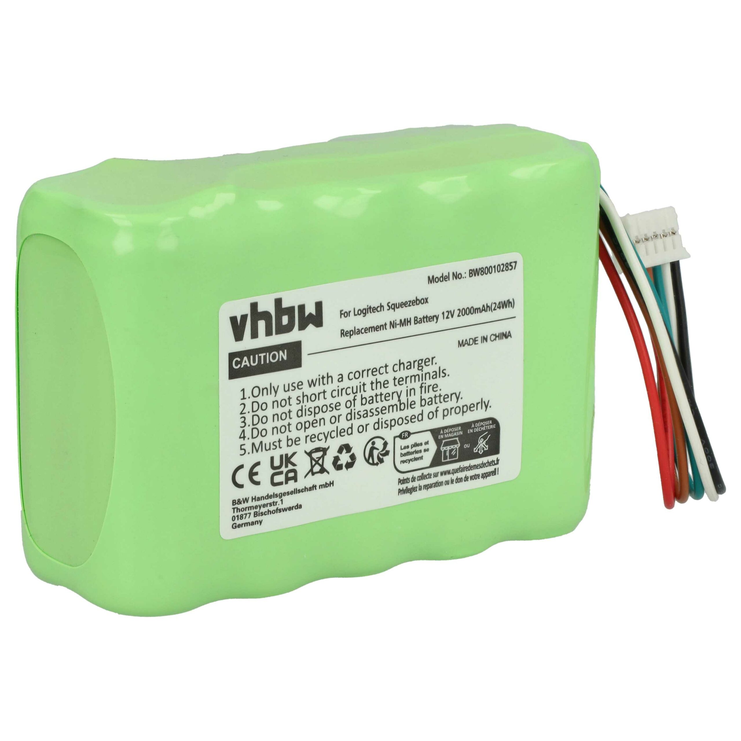 Bateria vhbw para Rádio DAB Logitech Squeezebox Radio XR0001 (2000 mAh, 12 V, NiMH)