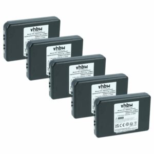 5x Bateria vhbw para Autec R0BATT00E08A0, LPM02 Controlo Remoto - 1400 mAh