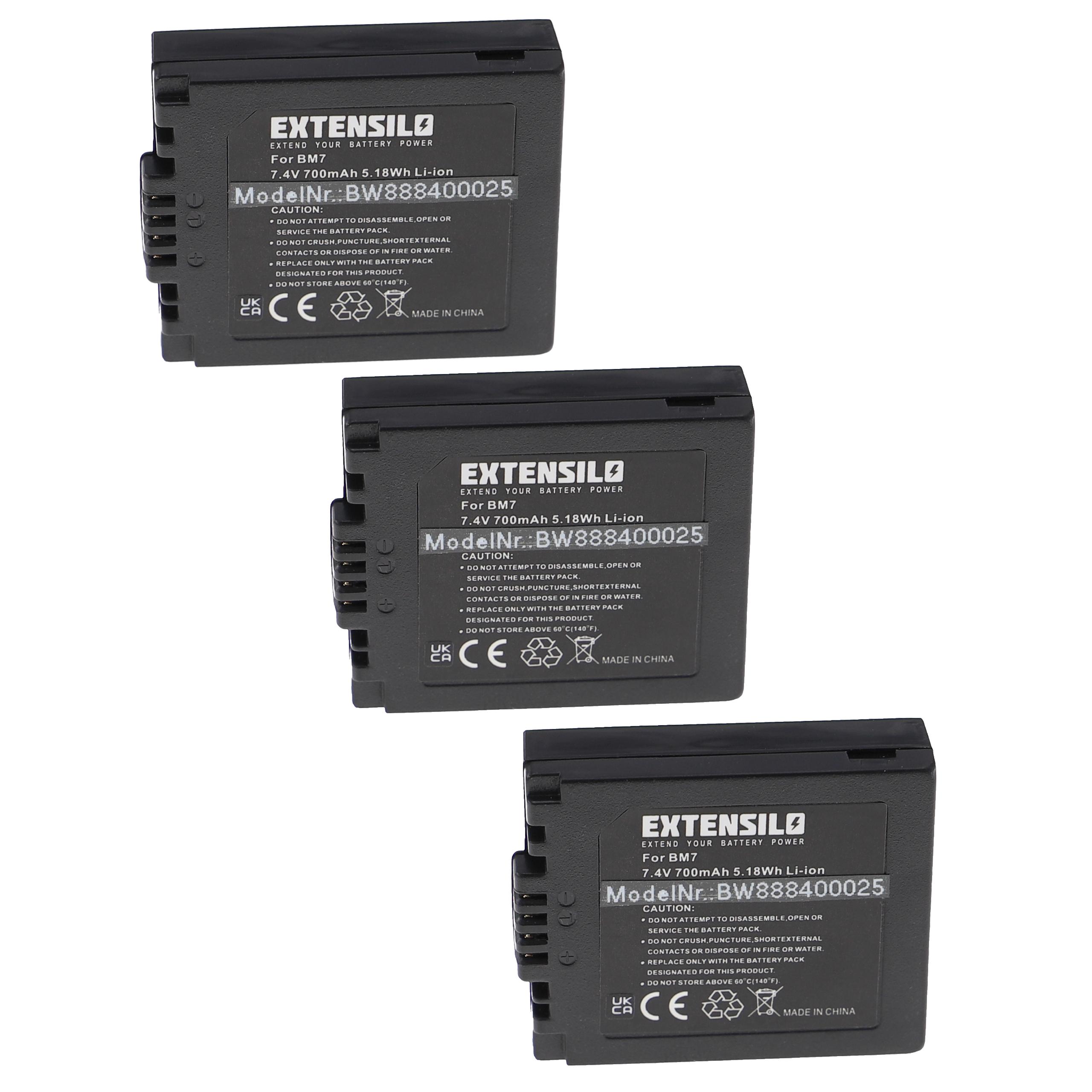 3x Bateria EXTENSILO para Panasonic CGA-S002A/1B, CGA-S002E/1B - 700mAh, 7.4V - Image 4