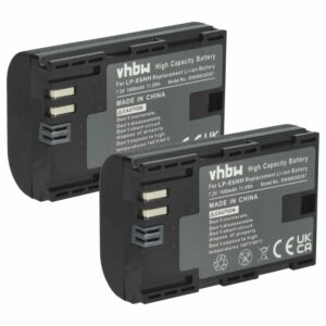 2x Bateria vhbw substitui Canon LP-E6, LP-E6NH - 1600mAh, 7.2V