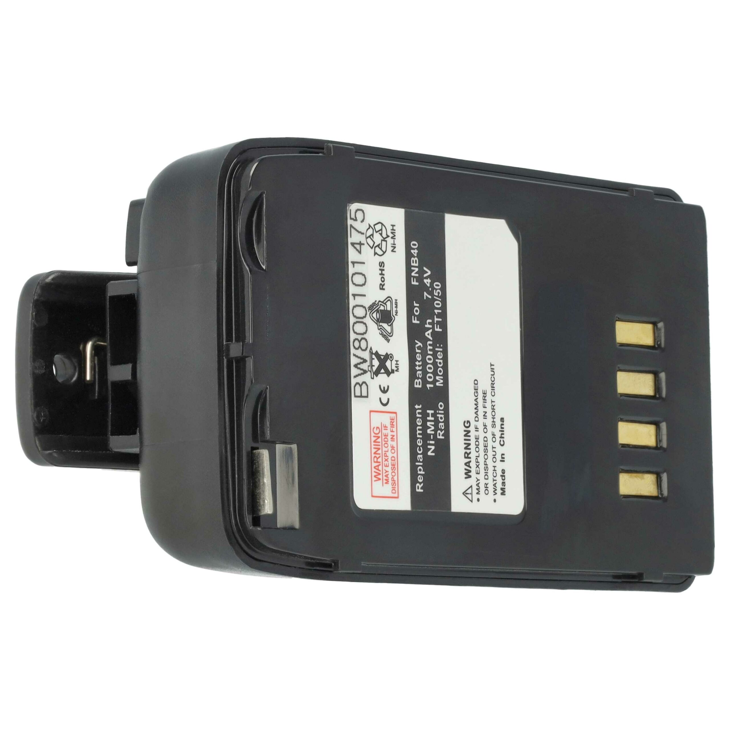 Bateria vhbw para Rádio Yaesu Vertex FT-10R, FT-40R, FT-50R (1000 mAh, 7.4 V, NiMH, 5 unidades) - Image 3
