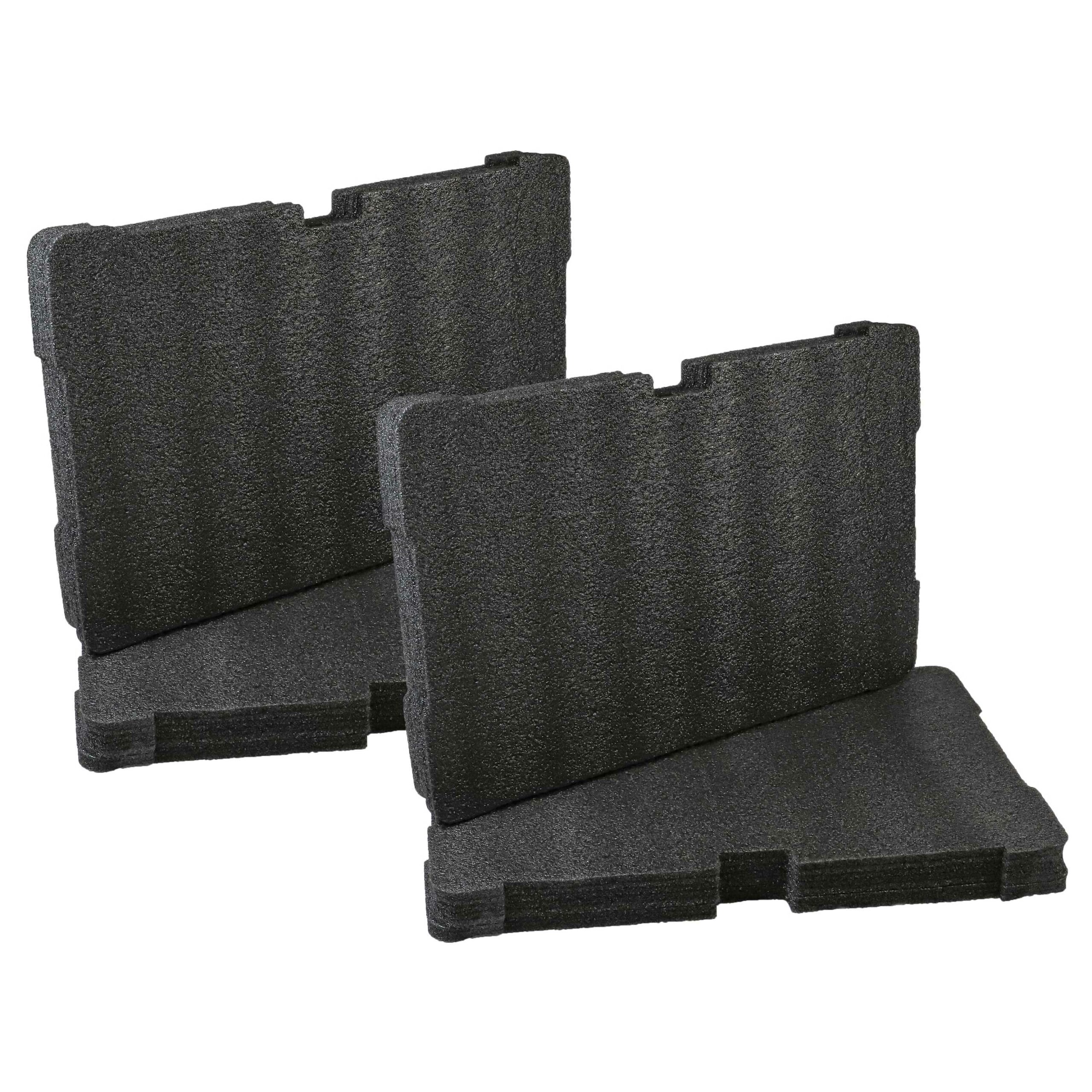 2x Inserts de Espuma vhbw para Caixa de Ferramentas Milwaukee 4932471428