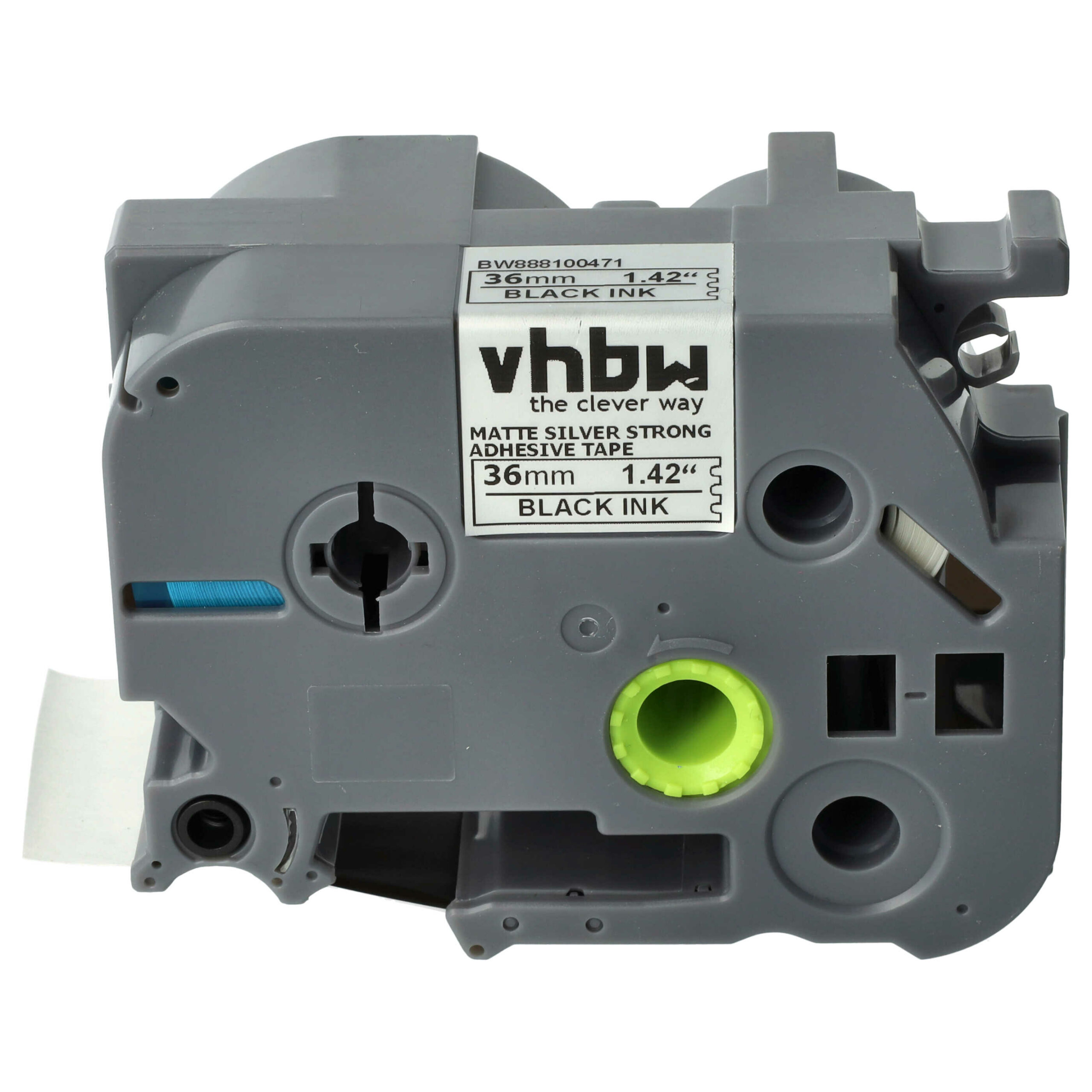 Fita de Etiquetas vhbw Substitui Brother TZE-SM961 - 36 mm Preto em Prateado Mate