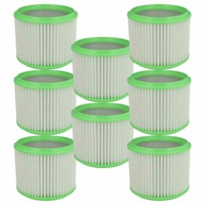 8x Filtro de Cartucho vhbw para Aspirador Gisowatt e Makita 413525 Branco / Verde