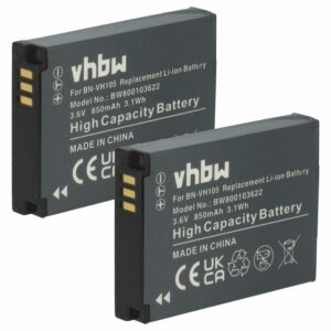 Bateria vhbw 2x para JVC GC-XA1, GC-XA2 850 mAh 3.6 V Li-Ion
