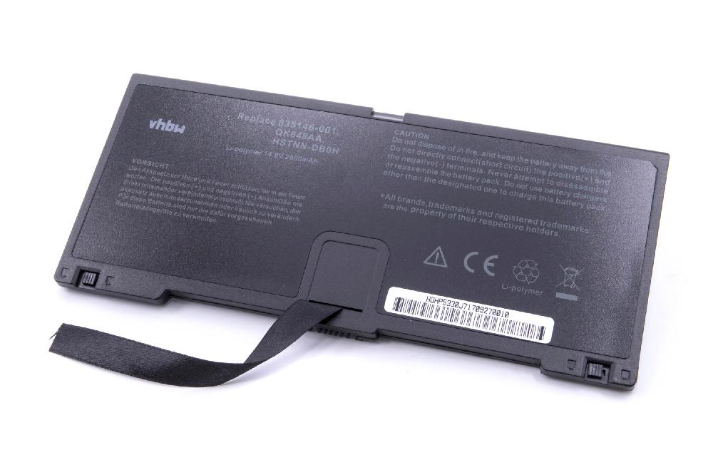 Bateria vhbw para portátil HP 635146-001, 2600 mAh 14.8 V Li-polímero