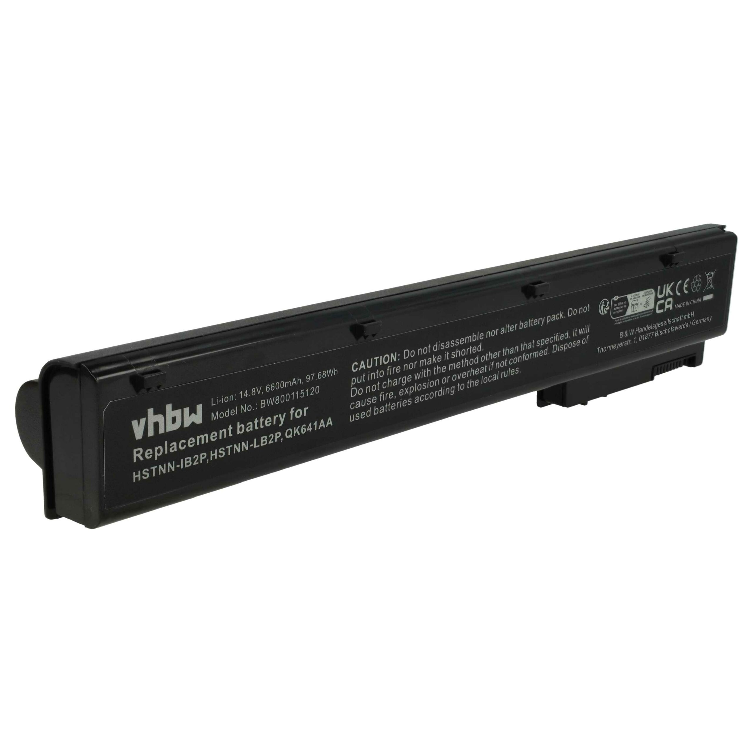 Bateria vhbw para portátil HP 632114-421, 632113-151 6600 mAh 14.8 V
