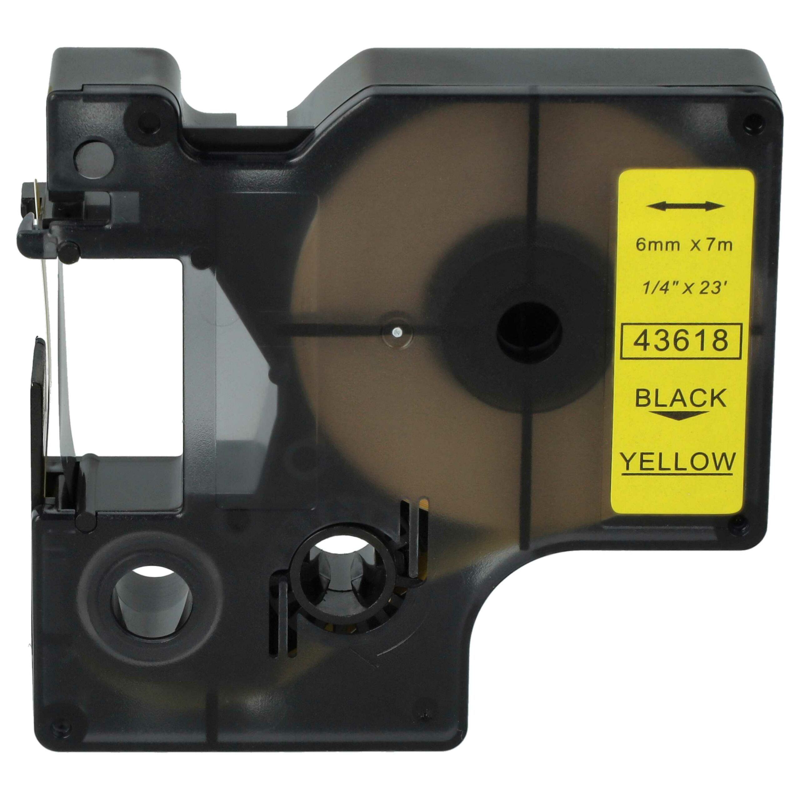 Fita para Etiquetadora vhbw substitui Dymo 43618, D1 - 6 mm Preto sobre Amarelo - Image 3