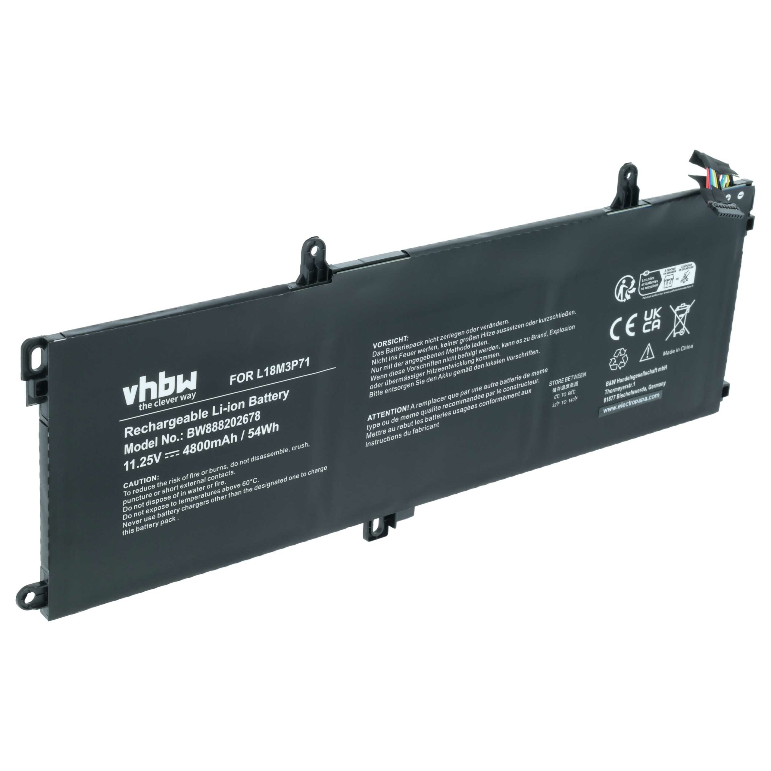 Bateria vhbw para Lenovo ThinkPad T14 T15 T490 T590 4800 mAh 11.25 V