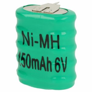 Bateria Botão vhbw 5/V150H 3 Pinos para Modelismo e Lâmpadas Solares - 150 mAh 6 V NiMH