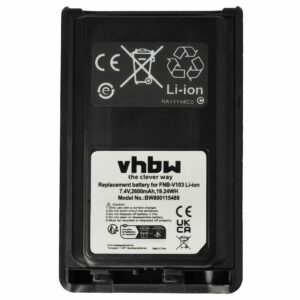 Bateria vhbw para Rádio Yaesu Vertex FNB-V103 / FNB-V104 - 2600 mAh 7.4 V Li-Ion