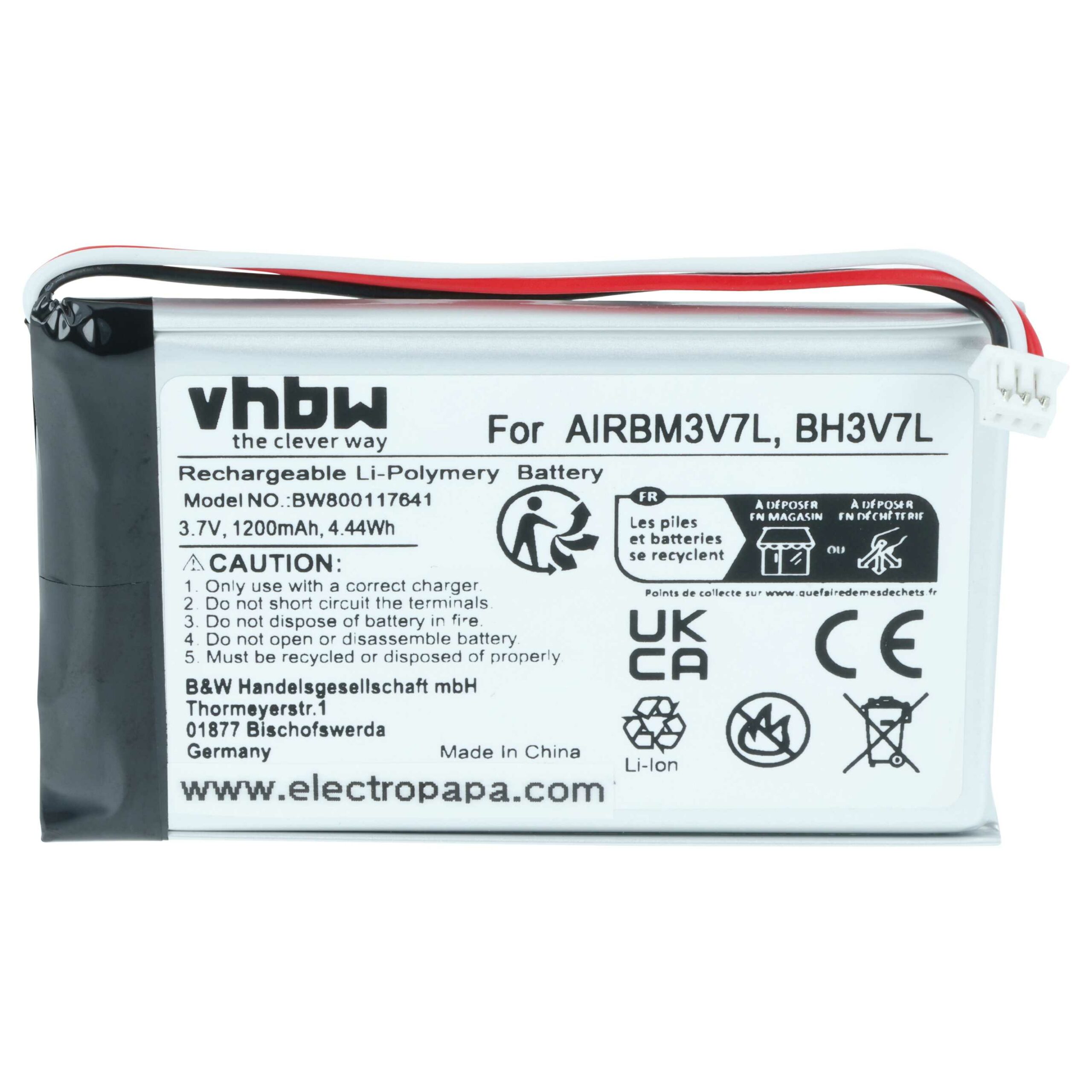 Bateria vhbw para Controlo Remoto Autec R0BATT00E0018, AIRBM3V7L, BH3V7L - 1200 mAh - Image 3