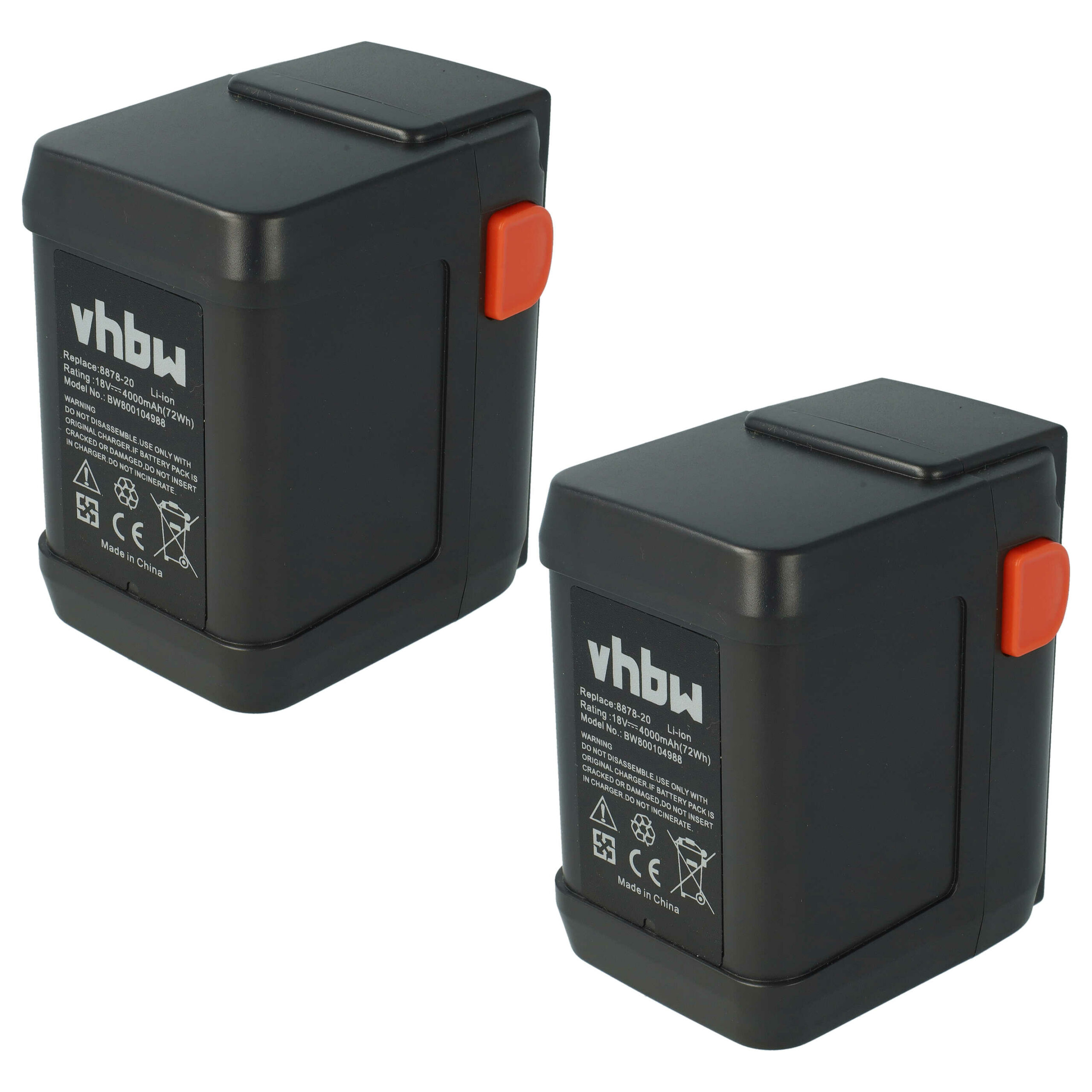 2x Bateria vhbw 4000 mAh 18 V Li-Ion para Gardena 8835, AccuCut, EasyCut