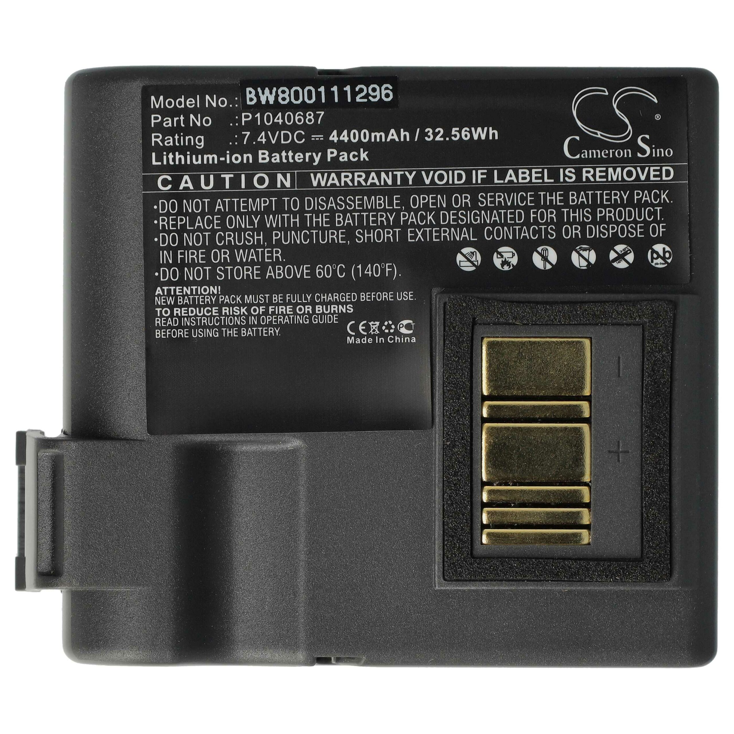 Bateria vhbw para impressora Zebra QLN420, ZQ630 - 4400 mAh 7.4 V - Image 3