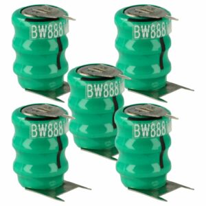 5x Pilha Botão V40H 3 Pinos para Modelismo, Lâmpadas Solares, etc. - 40 mAh 3.6 V NiMH vhbw
