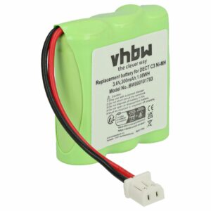 Bateria vhbw para telefone fixo Sagem T302, RPD4829, 30AAM3BMX - 300 mAh 3.6 V NiMH
