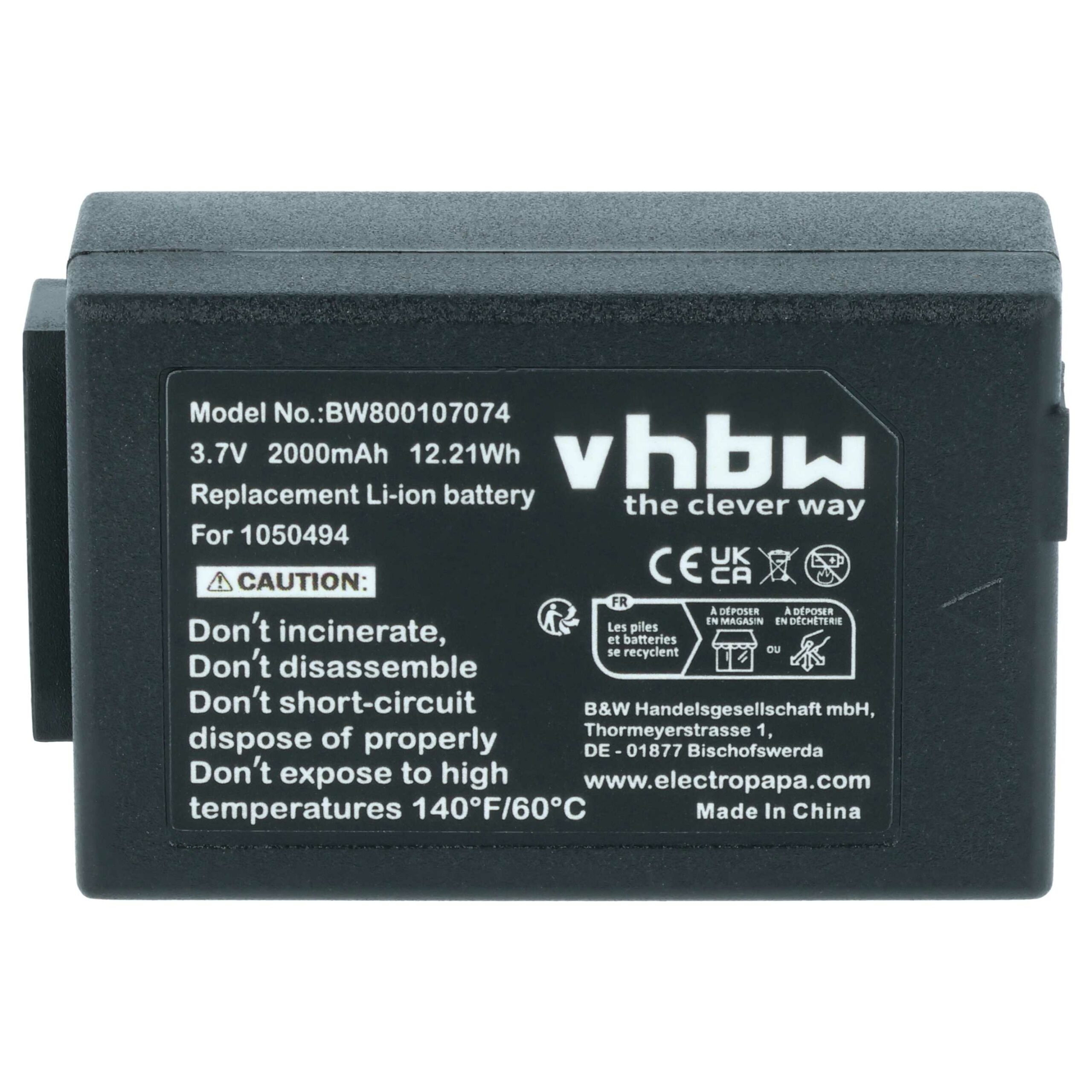 Bateria vhbw para Colector de Dados Psion WA3006 2000mAh 3.7V - Image 3