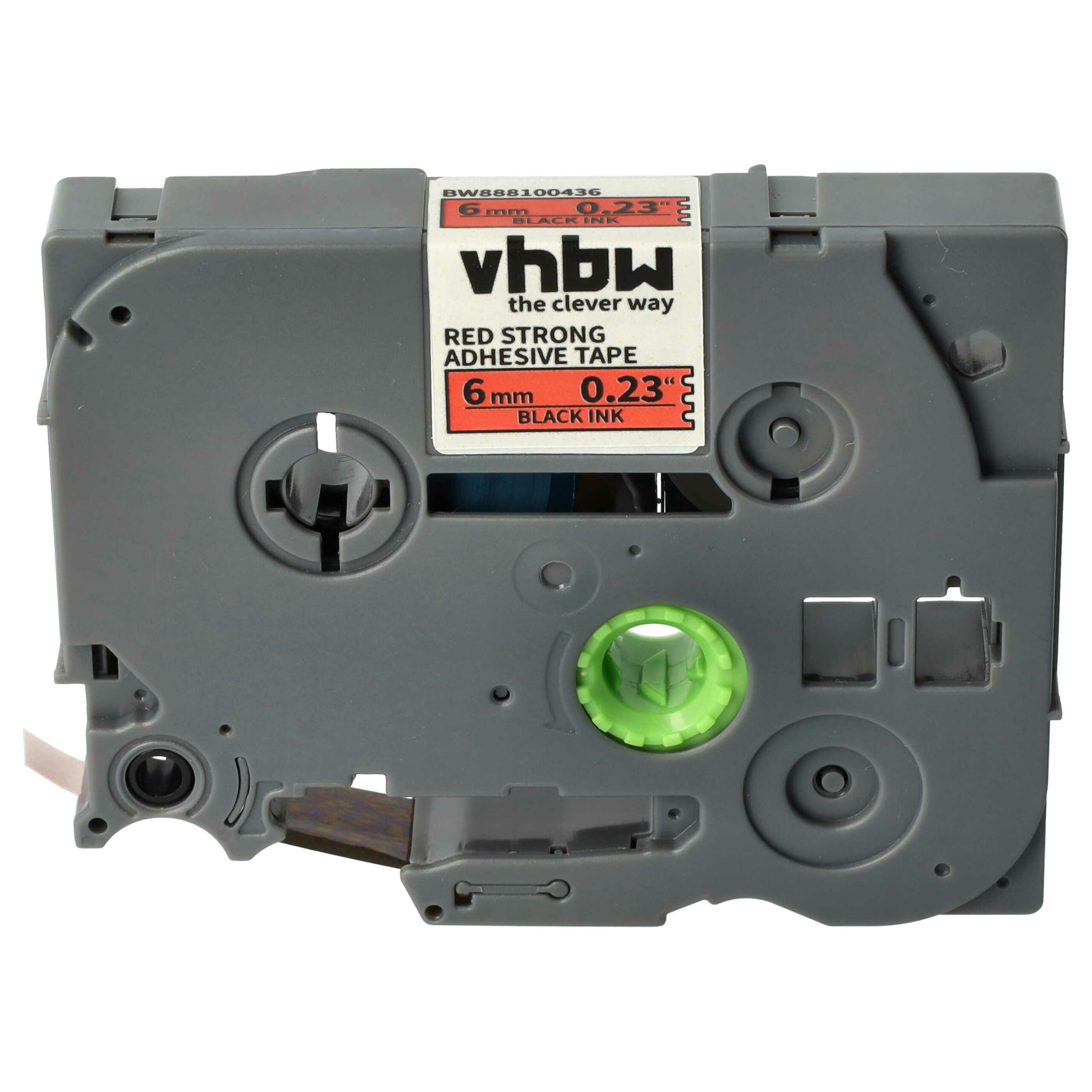 Fita de Etiquetas vhbw compatível com Brother TZE-S411 - 6 mm, Preto sobre Vermelho, Extra Forte