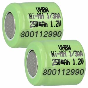 Bateria vhbw para Dispositivos de Modelismo 2x 1/3AA - 250 mAh 1.2 V NiMH