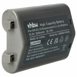 Bateria vhbw para Nikon EN-EL18 - 2600mAh, 10.8V Li-Ion
