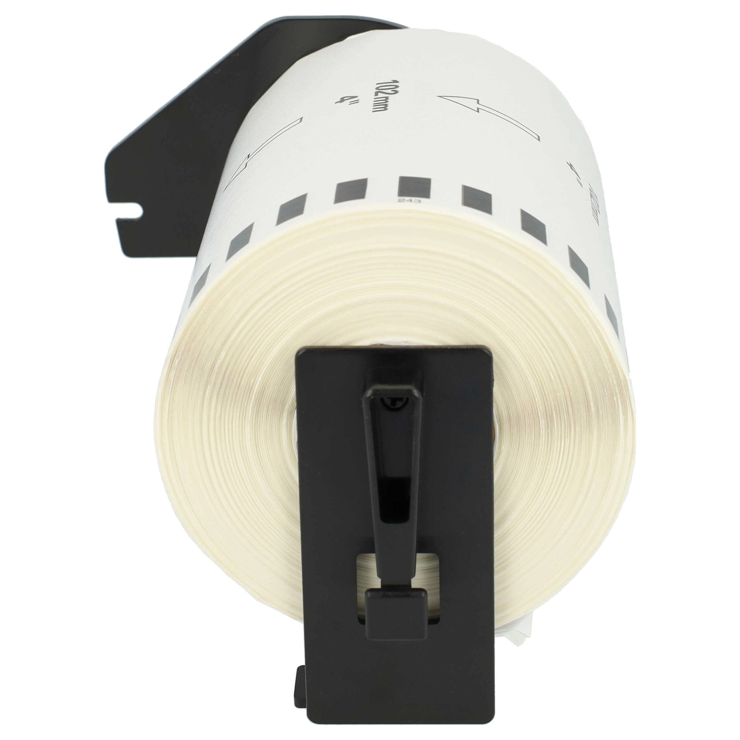 5x Rolos de Etiquetas vhbw substitui Brother DK-22243 - 102 mm x 30.48 m + Suporte - Image 4