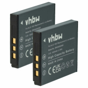 2x Baterias vhbw substitui BenQ DLi-213 - 650mAh, 3.6V, Li-Ion