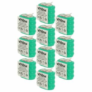 10x Bateria Botão vhbw 4/V150H 3 Pinos para Modelação e Lâmpadas Solares - 150 mAh 4.8 V NiMH