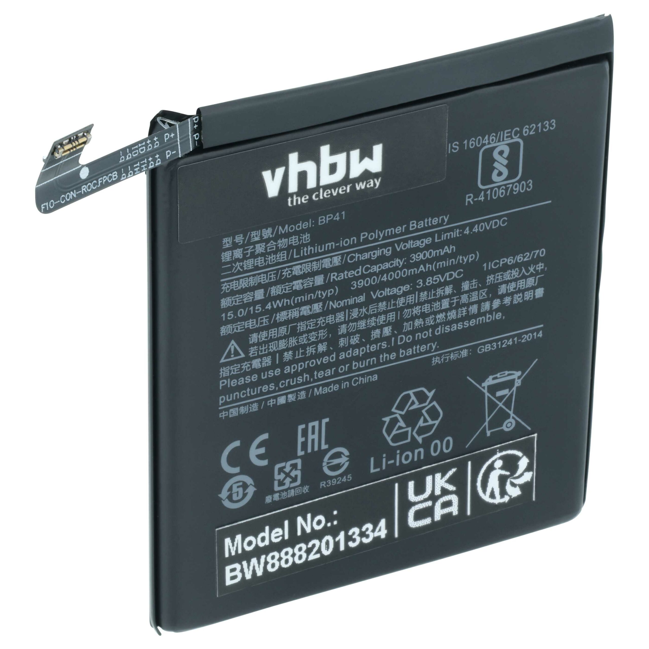 Bateria para Telemóvel vhbw substitui Redmi BP41 - 3900 mAh 3.85 V Li-polímero