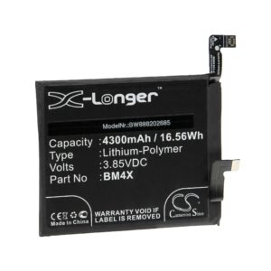 Bateria de Telemóvel vhbw substitui Xiaomi BM4X - 4300 mAh 3.85 V Li-polímero