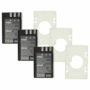 3x Bateria vhbw para Nikon EN-EL9, EN-EL9a, EN-EL9E - 900mAh, 7.2V