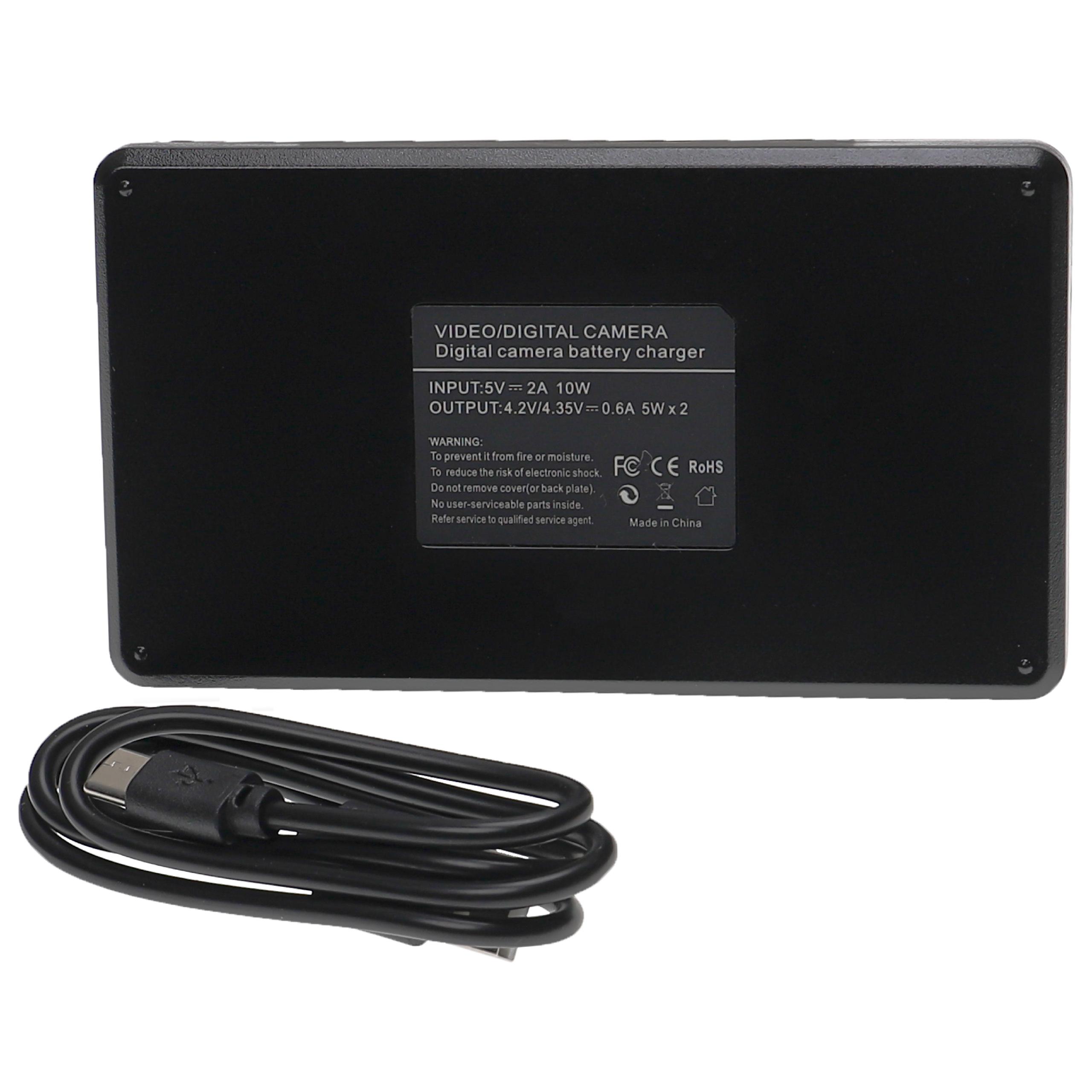 Carregador de Bateria Duplo com Cabo USB-C vhbw para Câmara Canon Vixia - 0.6 A - Image 2