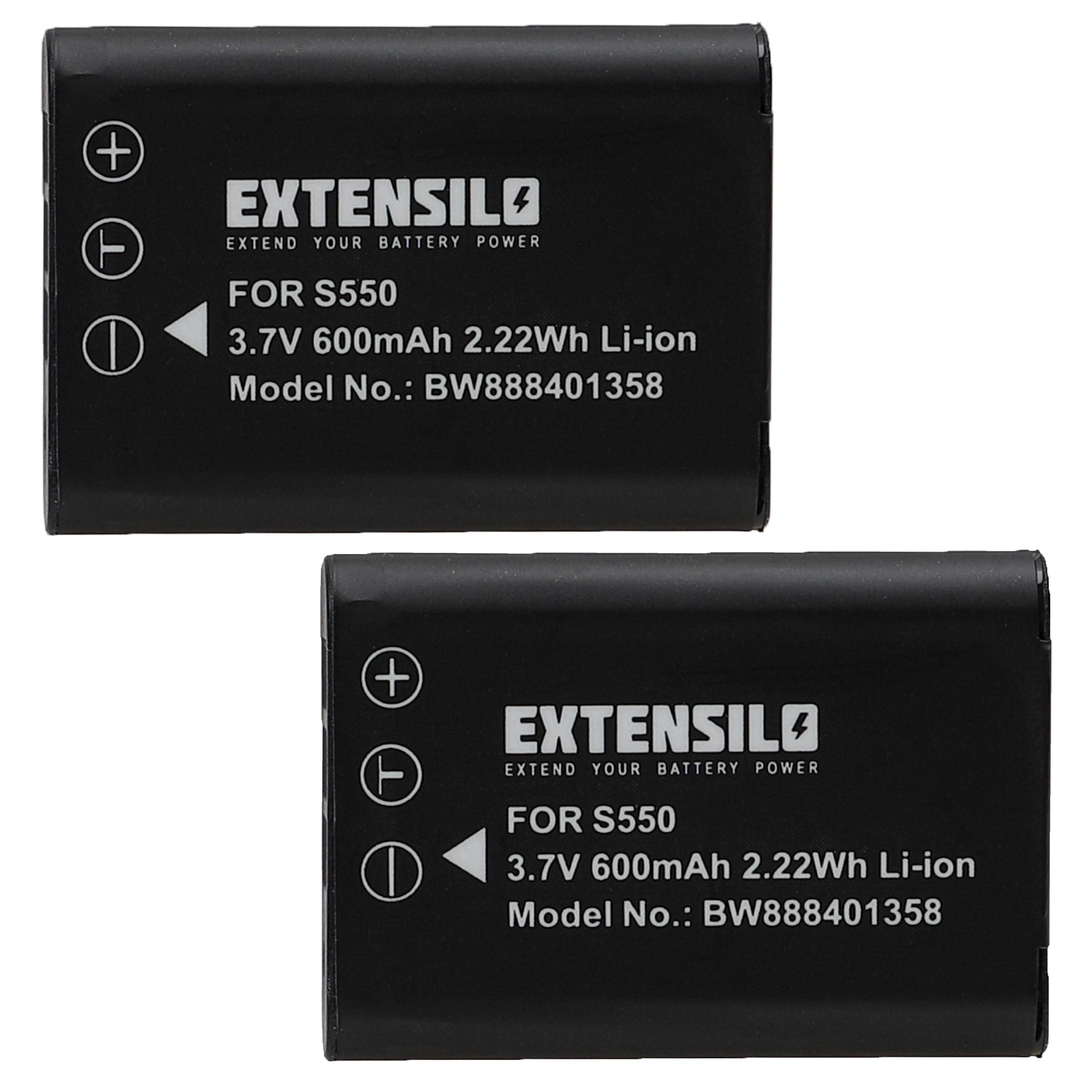 2x Bateria EXTENSILO substitui Nikon EN-EL11, 600mAh, 3.7V