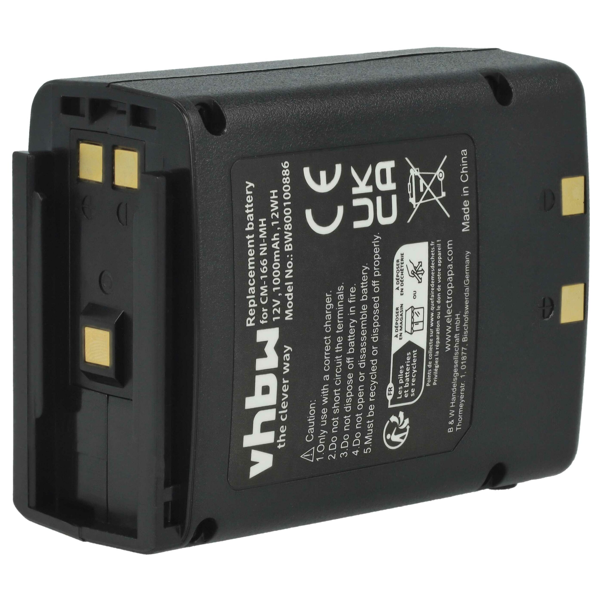 Pack de 5 Baterias vhbw para Rádio Icom BP-166, CM-166 - 1000 mAh 12 V NiMH - Image 2
