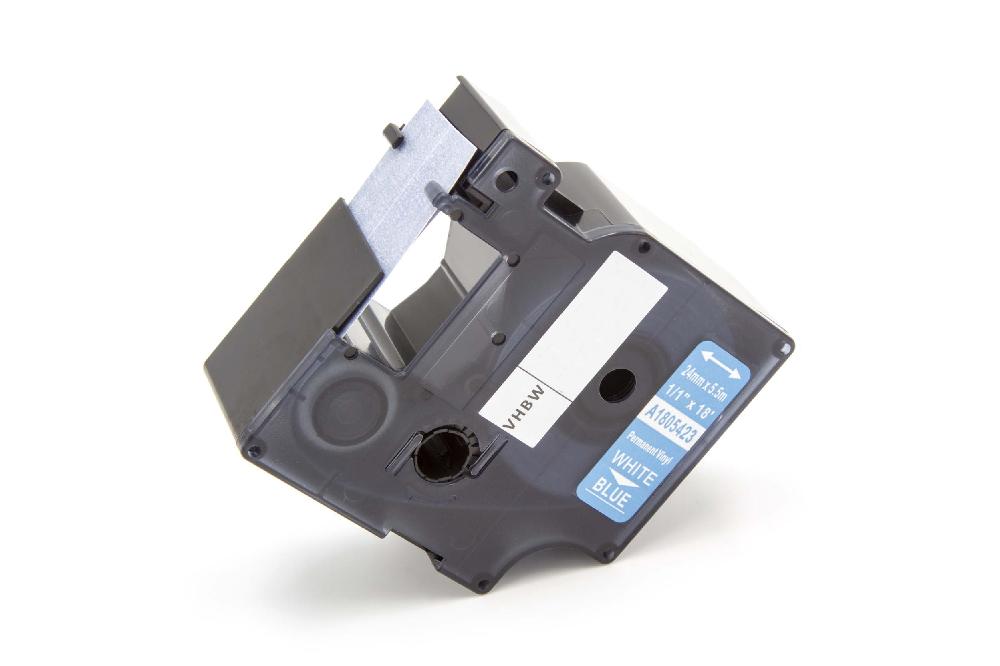 Fita de Etiquetas vhbw para Dymo / 3M (24 mm, Azul e Branco, Vinil, Substitui Dymo 1805423)