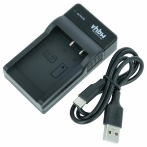 Carregador de Bateria USB-C vhbw + Cabo para Nikon Coolpix P1, P2, S1, S2 - 0.5 A