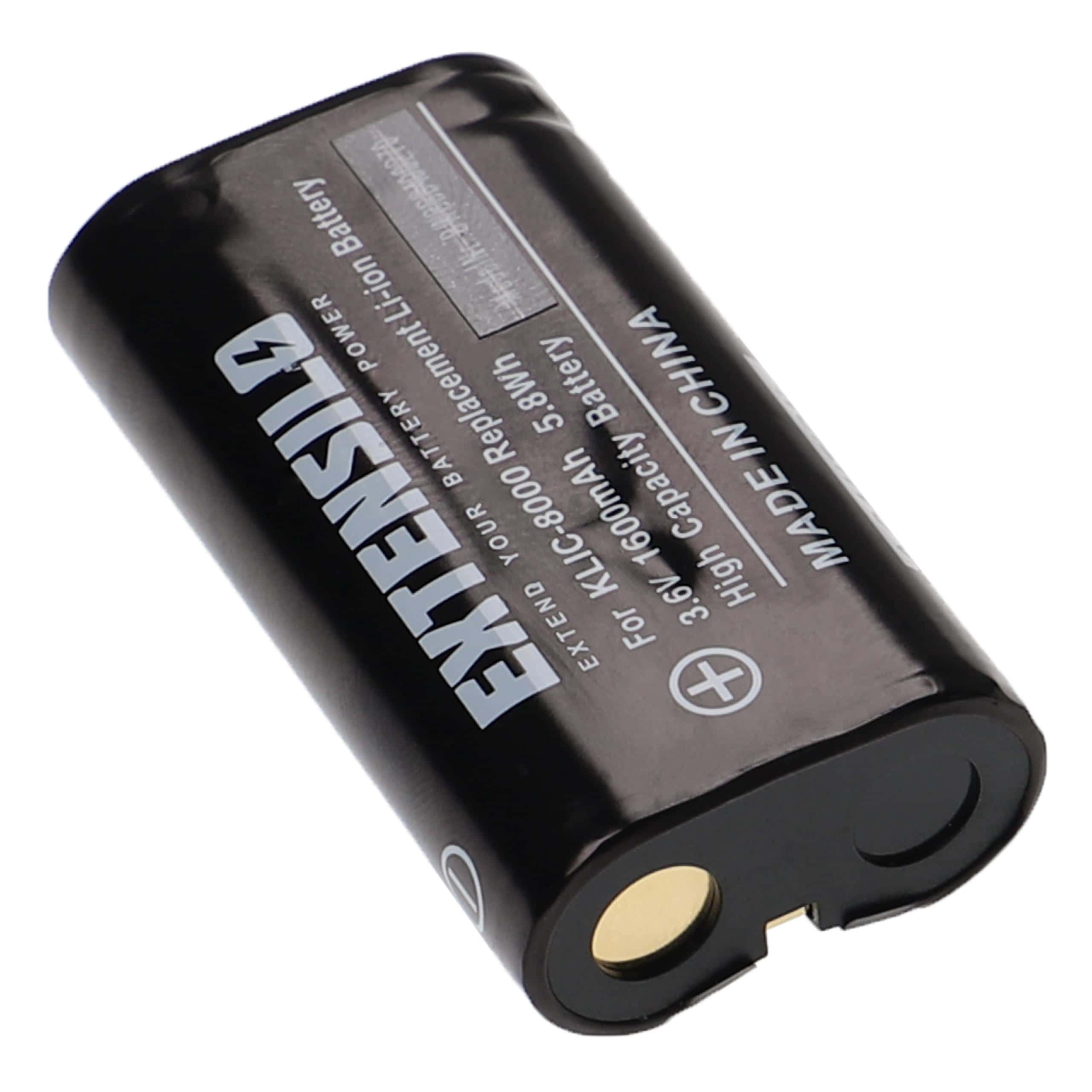 3x Bateria EXTENSILO para Kodak RB50, Klic-8000 - 1600mAh, 3.6V