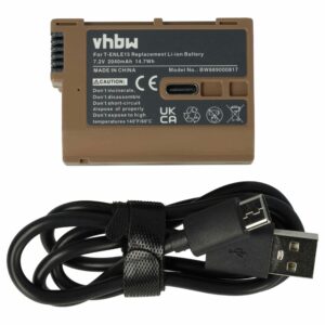 Bateria vhbw para Nikon EN-EL15, EN-EL15b, EN-EL15A - 2040mAh, 7.2V com Porta USB-C