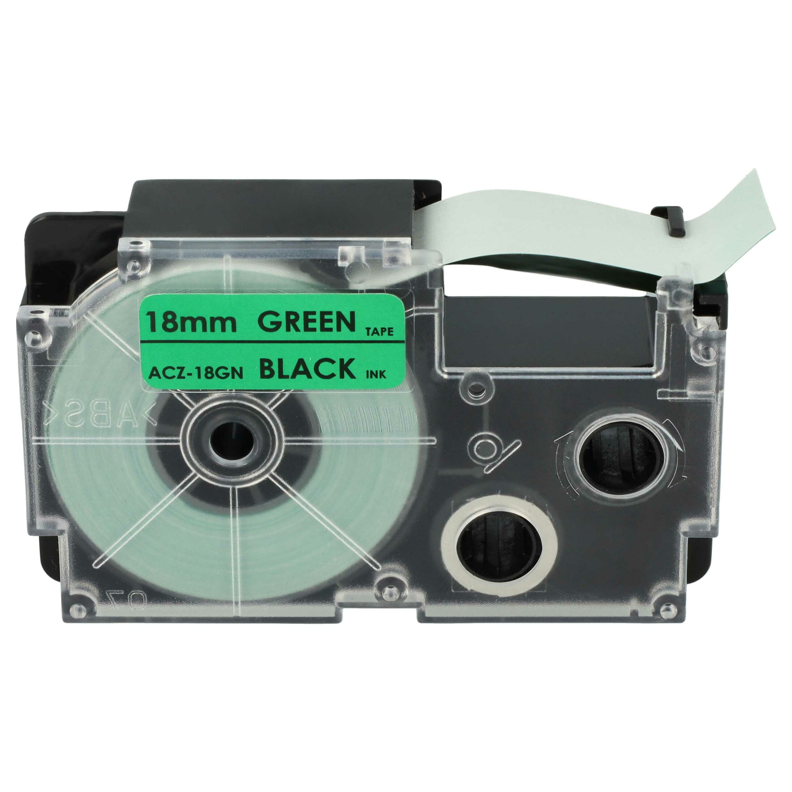 Fita de Etiquetas vhbw para Casio XR-18GN, XR-18GN1 - 18 mm, Preto sobre Verde - Image 3