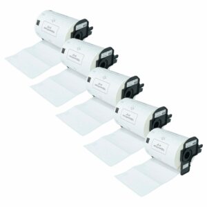 5x Rolos de Etiquetas vhbw para Brother DK-11240 - 102 mm x 51 mm com Suporte