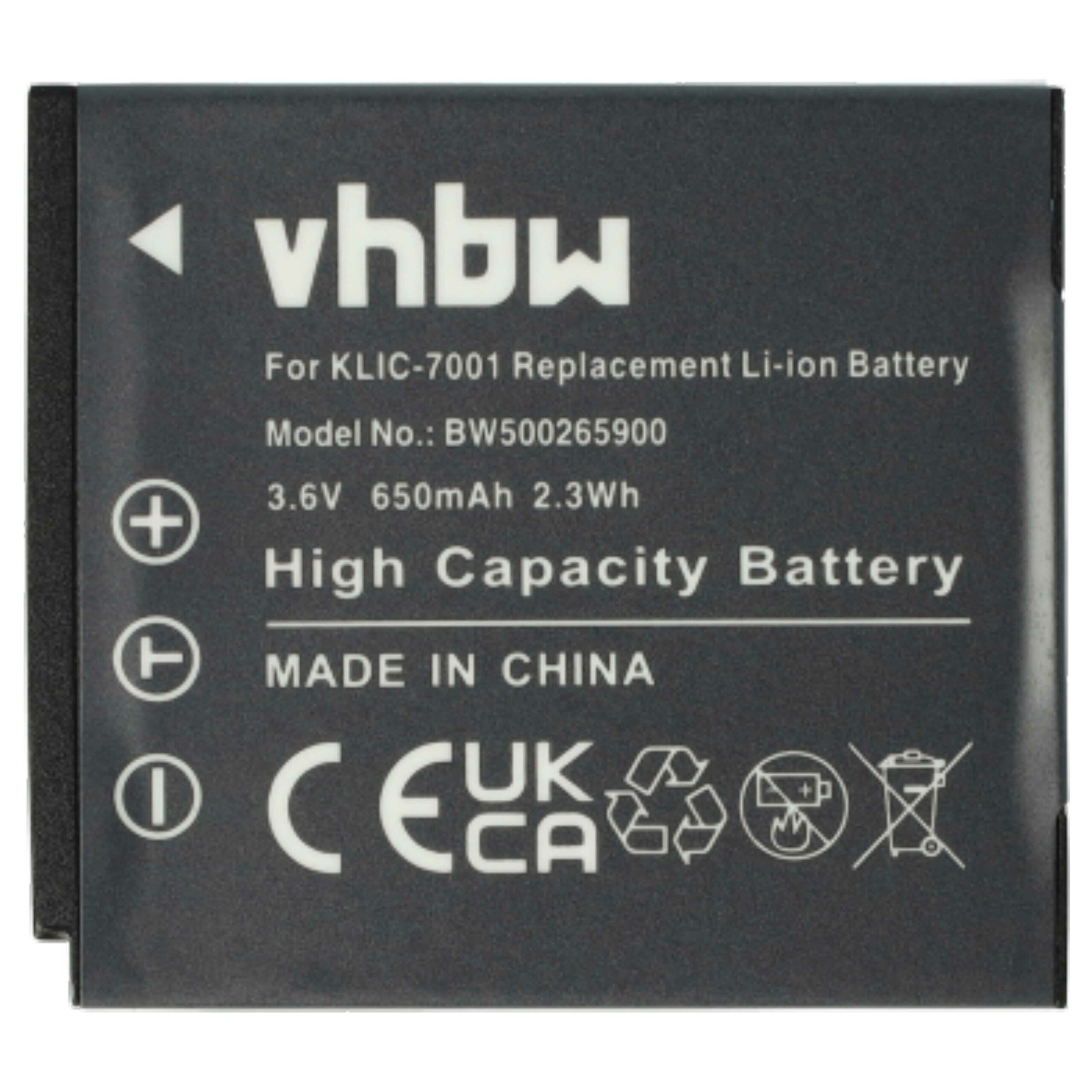 3x Baterias vhbw para BenQ DLi-213 / Kodak Klic-7001 - 650mAh, 3.6V - Image 3