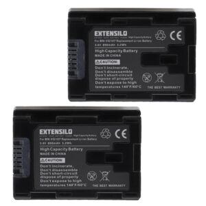 2x Baterias EXTENSILO para JVC BN-VG107E, BN-VG108 - 890mAh, 3.6V